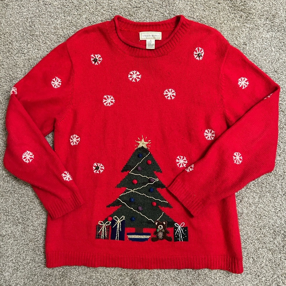 Studio Works Vintage Christmas Sweater 🎄🌲🔔🎁❄️☃️